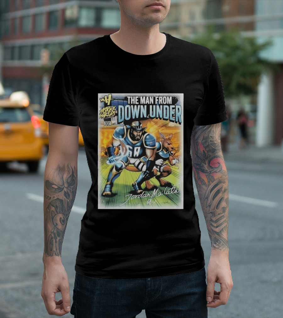 The Man From Down Under Jordan Mailata 68 Gridiron Kangaroo Philadelphia Eagles T-Shirt