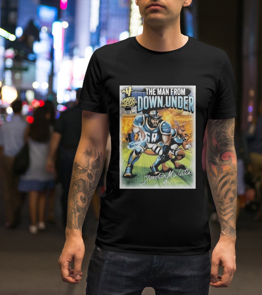 The Man From Down Under Jordan Mailata 68 Gridiron Kangaroo Philadelphia Eagles T-Shirt