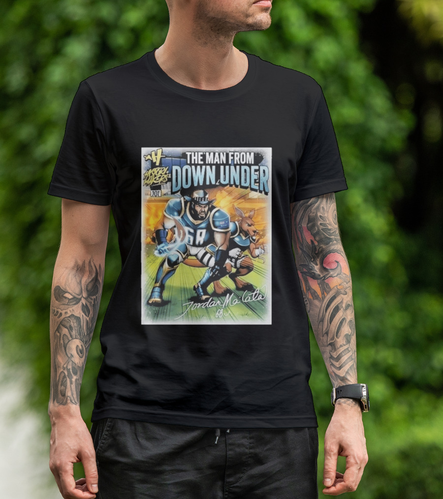 The Man From Down Under Jordan Mailata 68 Gridiron Kangaroo Philadelphia Eagles T-Shirt
