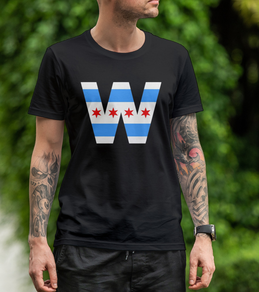 The W Chicago Cubs MLB Baseball 2026 Flag T-Shirt