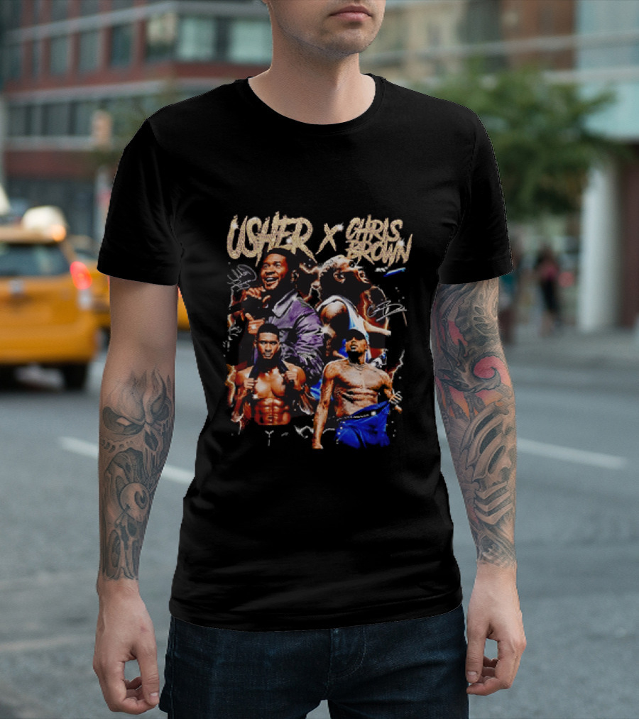 Usher X Chris Brown Singing Performing Collaboration T-Shirt