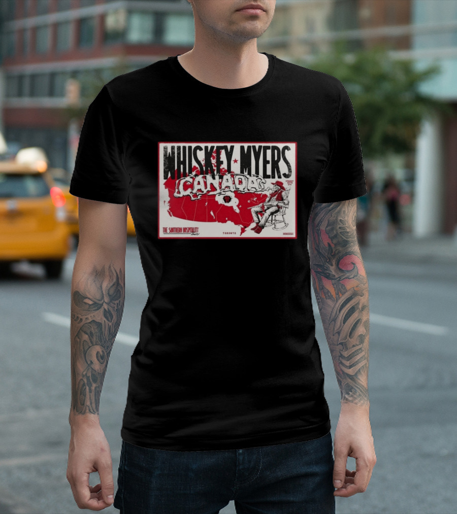 Whiskey Myers Canada Map Southern Hospitality Tour Toronto July 21 2026 Event T-Shirt