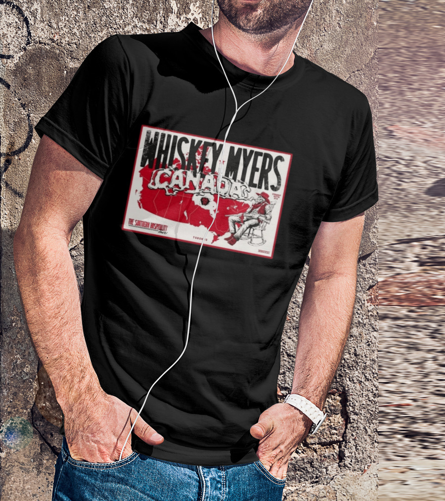 Whiskey Myers Canada Map Southern Hospitality Tour Toronto July 21 2026 Event T-Shirt