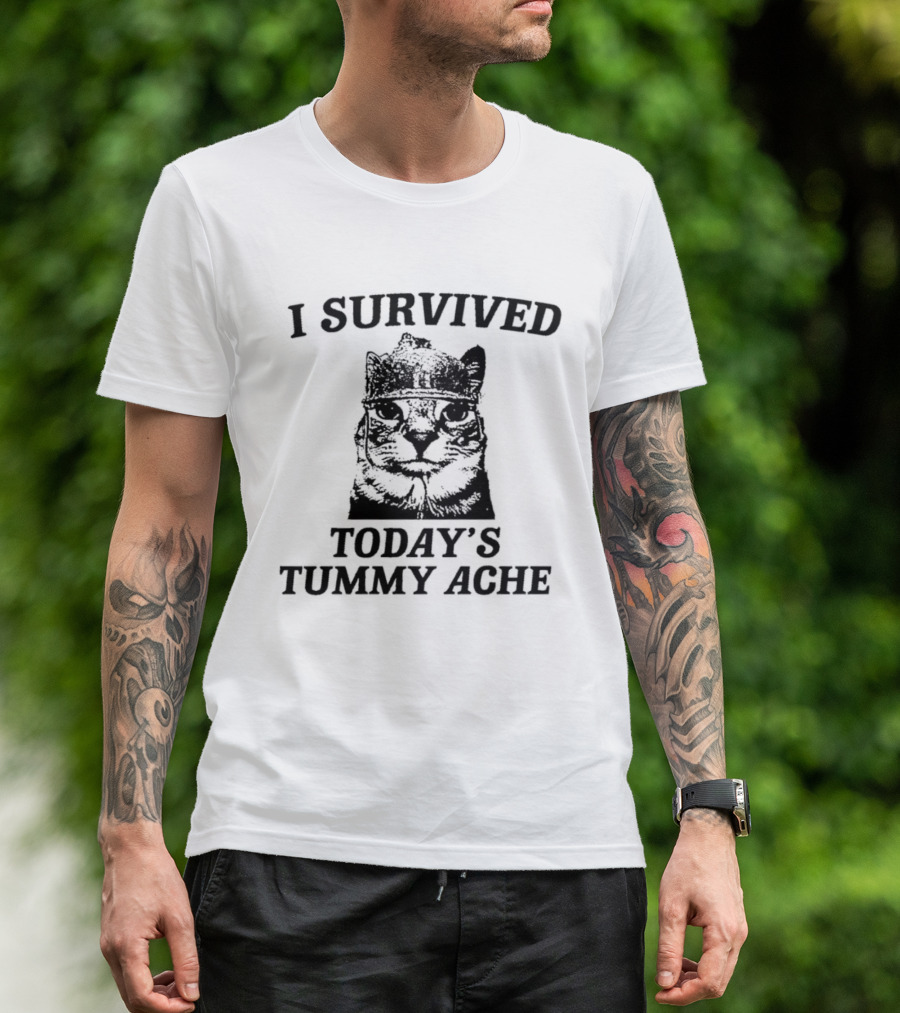 I Survived Today's Tummy Ache Cat T-Shirt