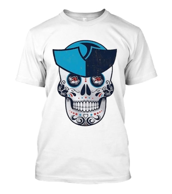 Day Of The Dead Skull Patriot Fox Sports Foxes Football T-Shirt