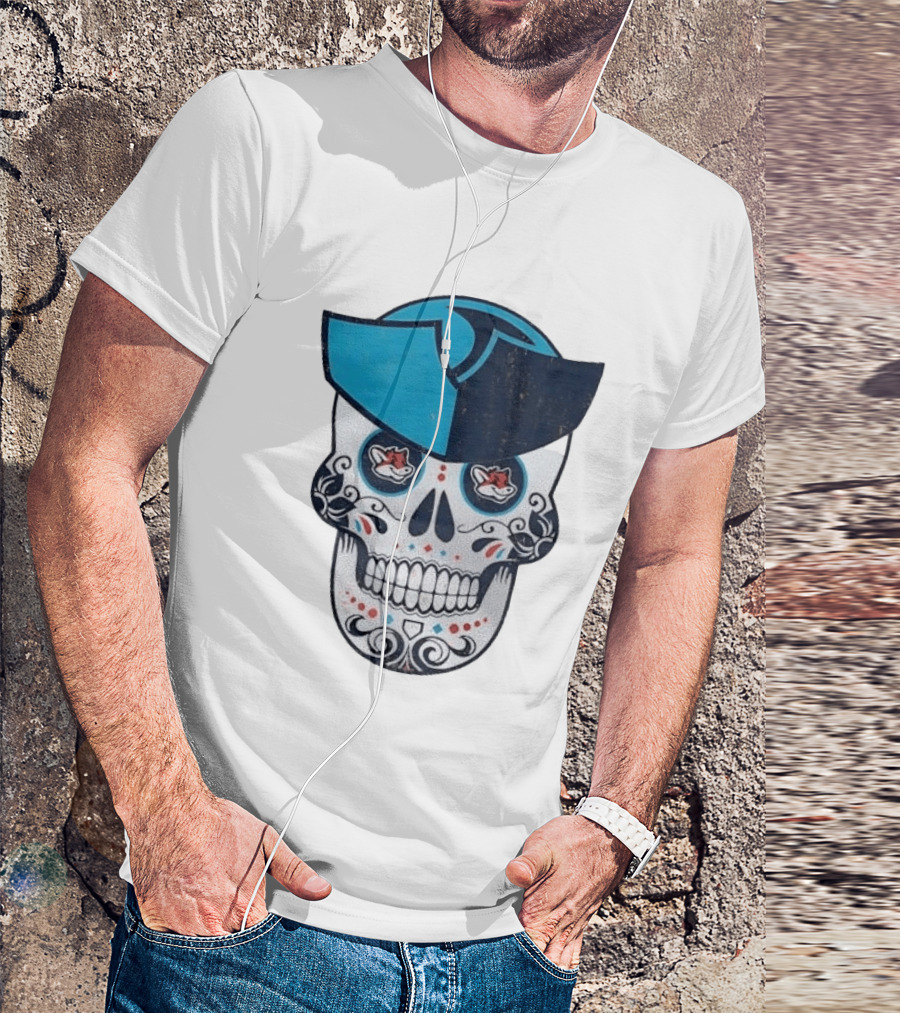 Day Of The Dead Skull Patriot Fox Sports Foxes Football T-Shirt