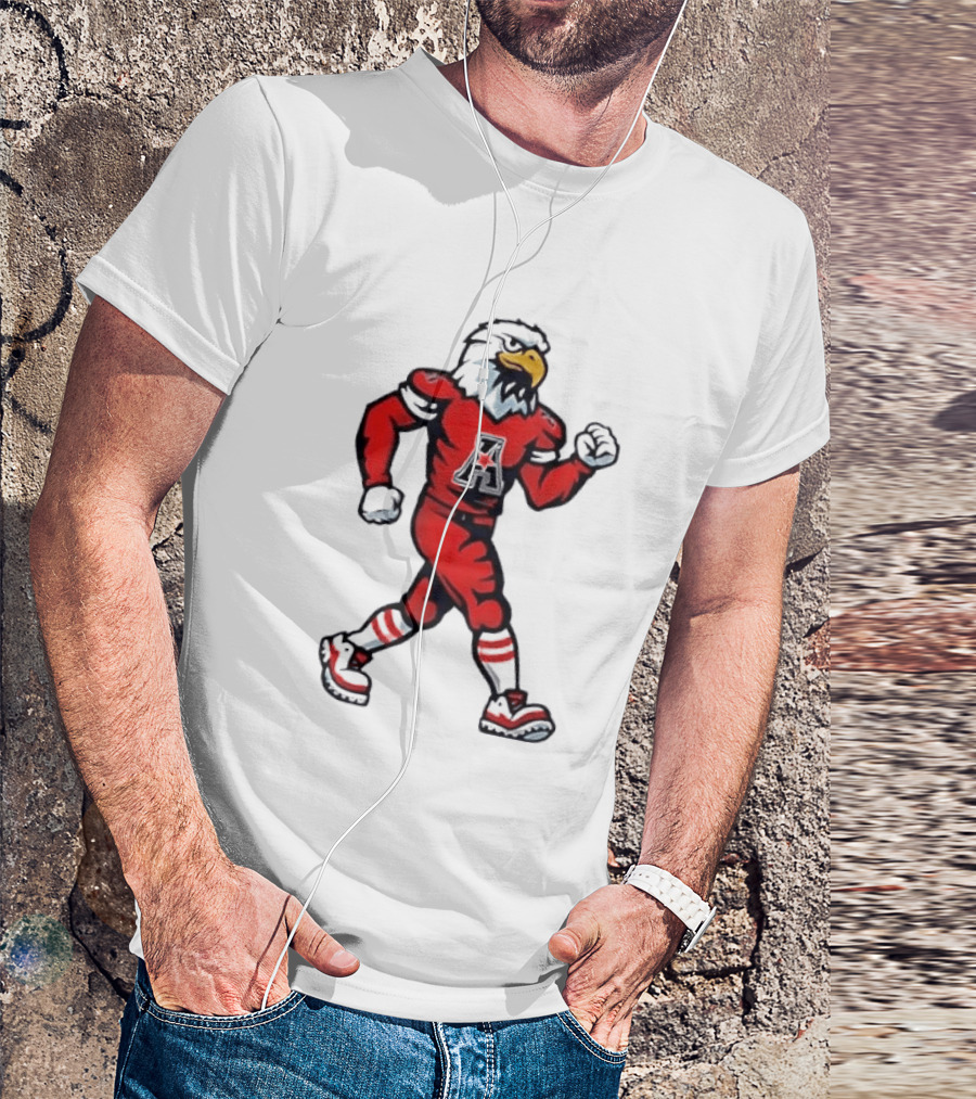 Eagle Running Sport Red Football T-Shirt