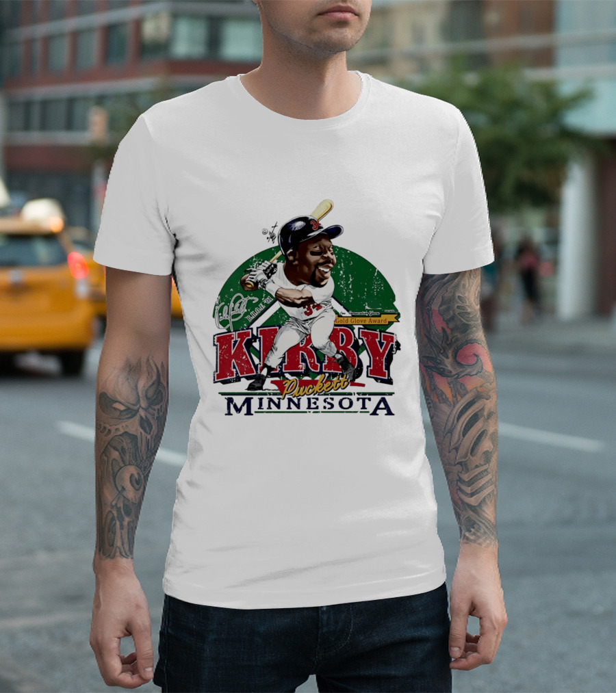 Kirby Puckett Minnesota Gold Glove Award Bruce Stark Collection T-Shirt