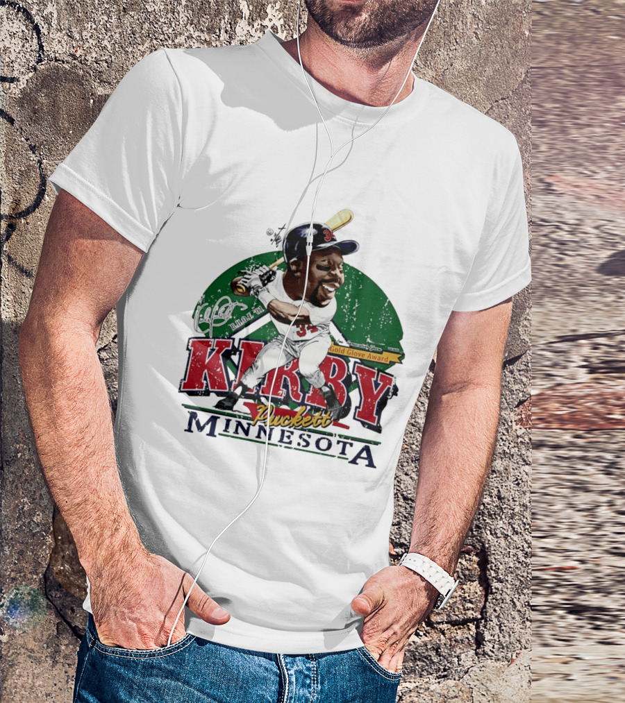 Kirby Puckett Minnesota Gold Glove Award Bruce Stark Collection T-Shirt