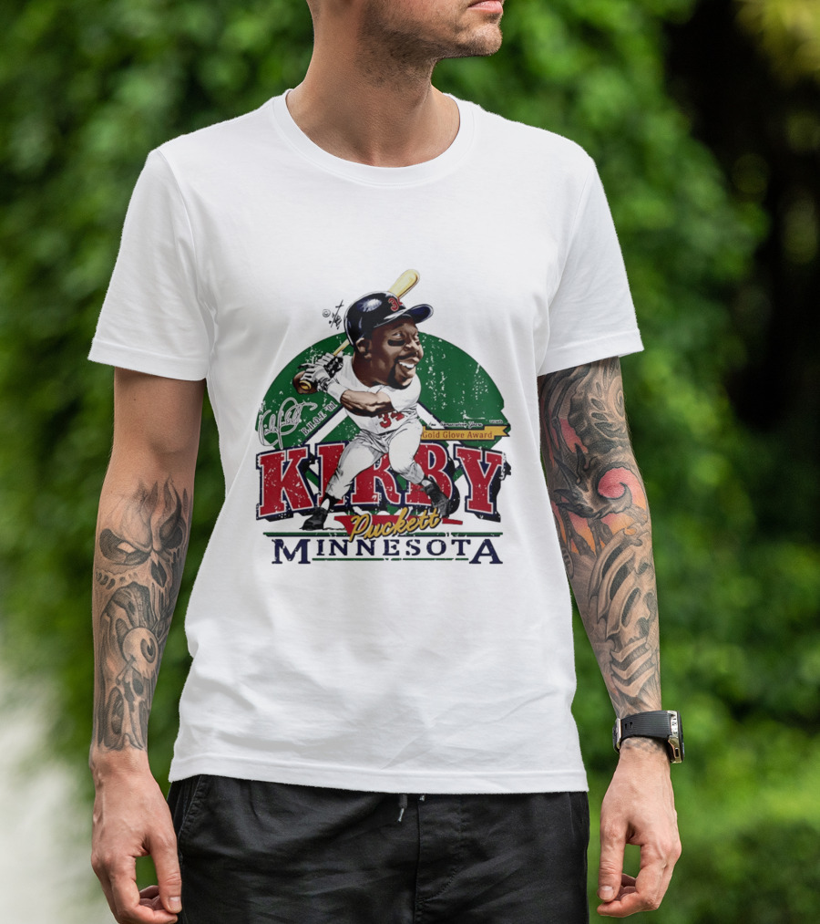 Kirby Puckett Minnesota Gold Glove Award Bruce Stark Collection T-Shirt