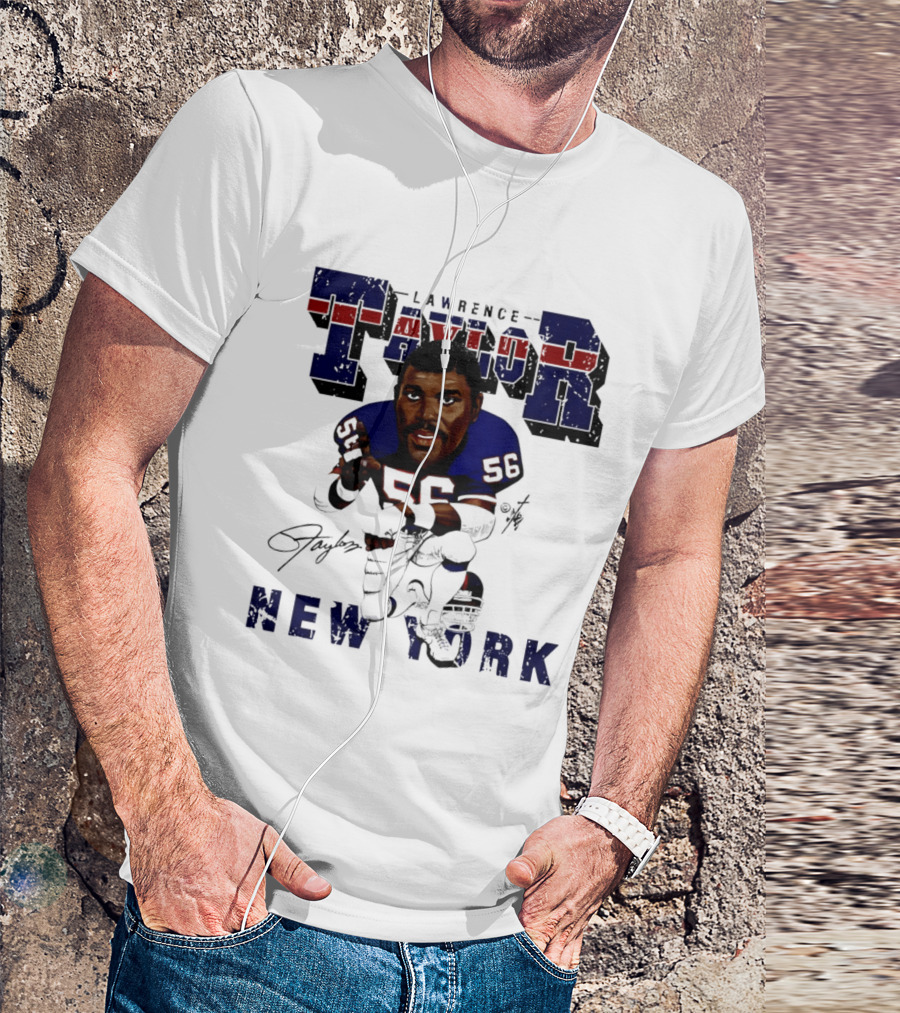 Lawrence Taylor New York Giants Kneeling Bruce Stark Collection T-Shirt