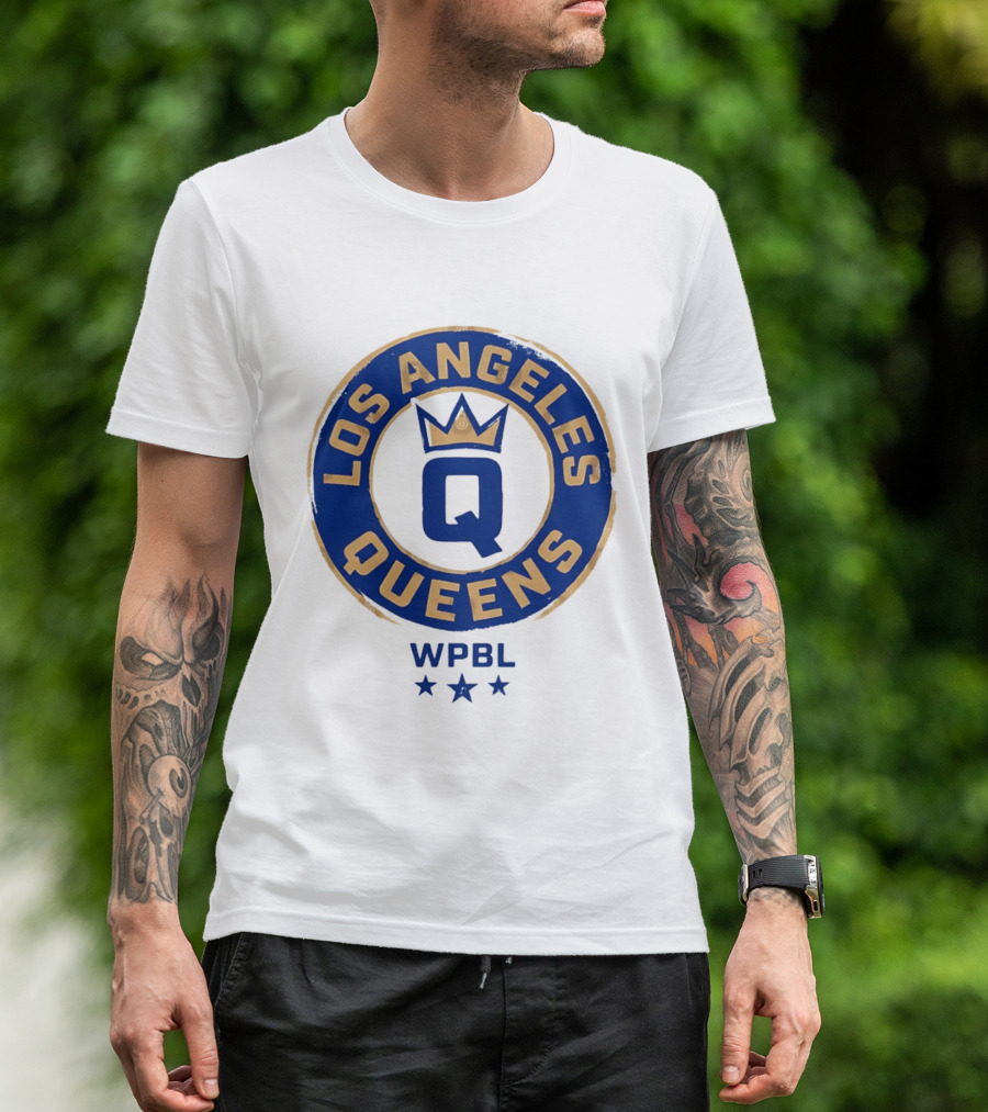 Los Angeles Queens WPBL Women's Professional Basketball League Crest T-Shirt