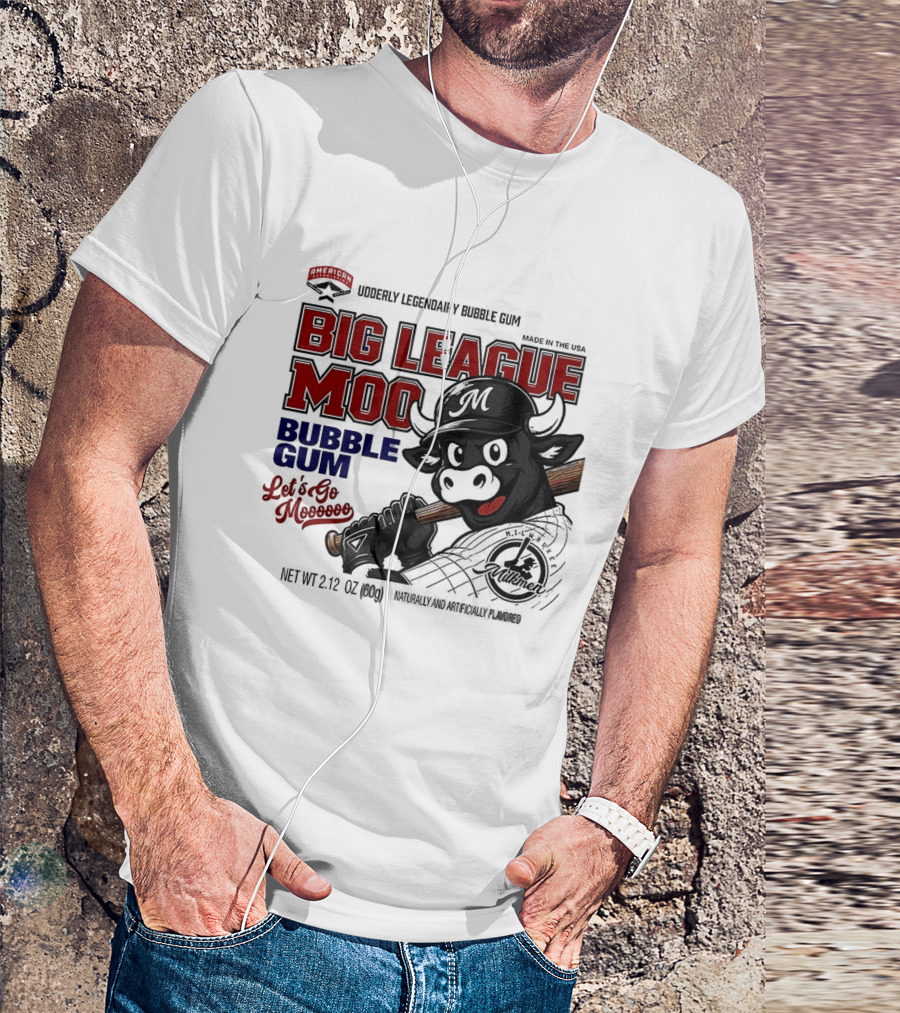 Milwaukee Milkmen Big League Moo Bubble Gum Udderly Legendary Made In USA T-Shirt
