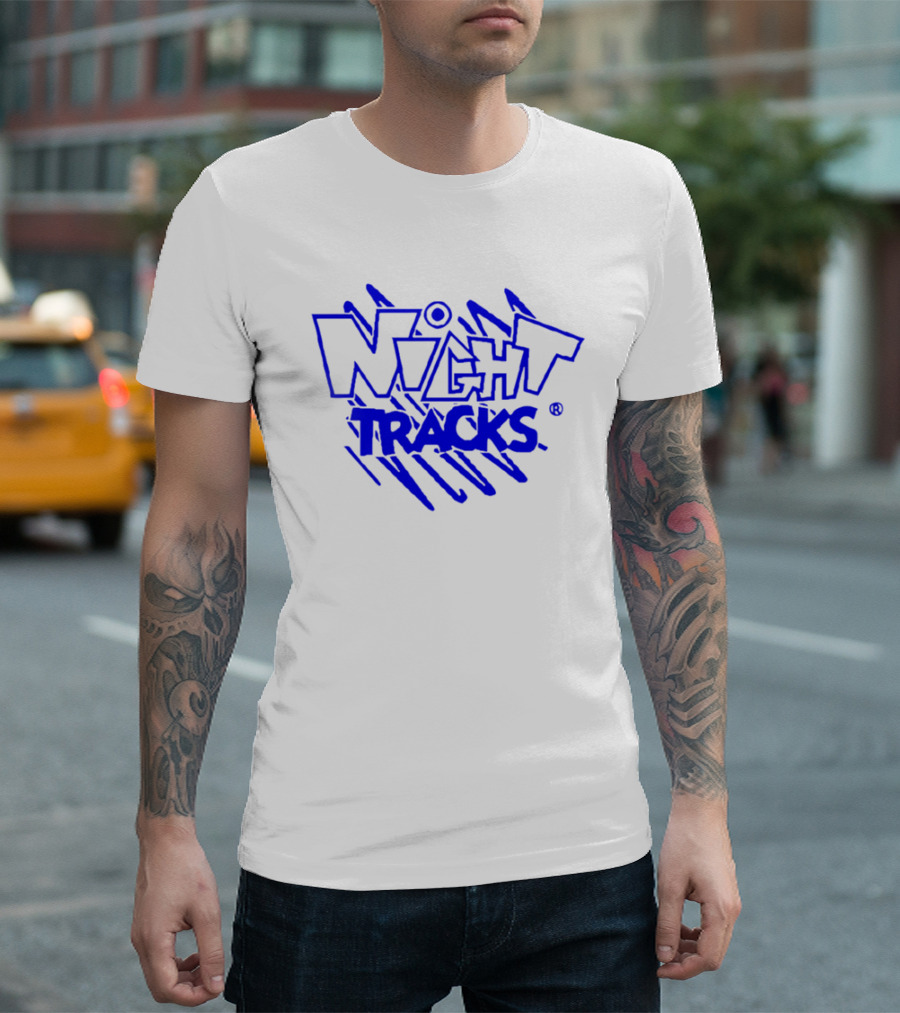 Night Tracks Retro Bold Blue T-Shirt