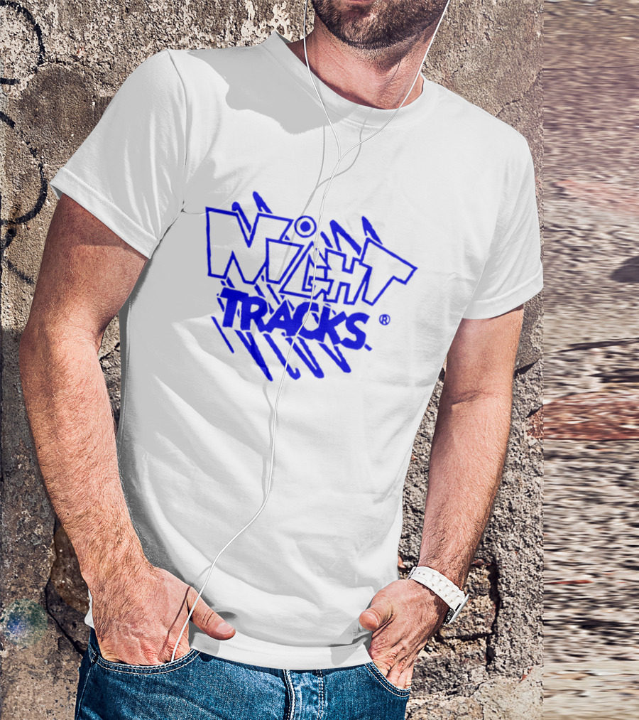 Night Tracks Retro Bold Blue T-Shirt