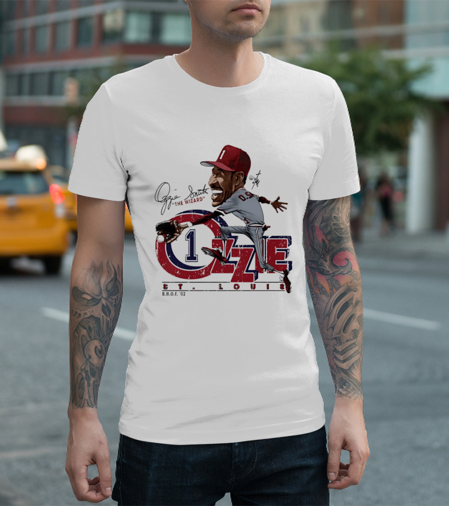 Ozzie Smith St Louis Cardinals Bruce Stark "The Wizard" Collection T-Shirt