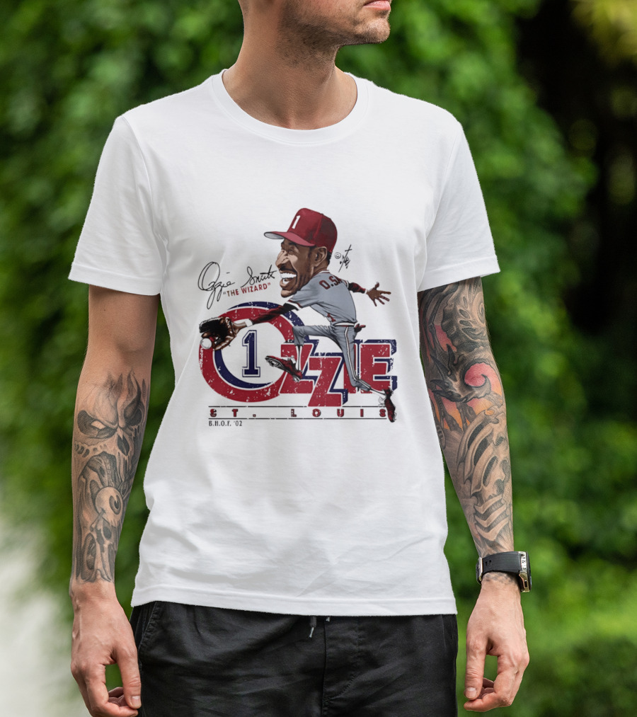 Ozzie Smith St Louis Cardinals Bruce Stark "The Wizard" Collection T-Shirt