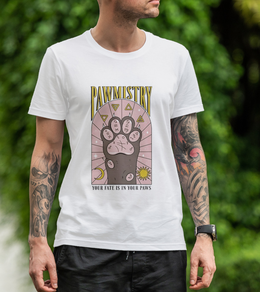 Pawmistry Astrology Cat Paw Your Fate Is In Your Paws Zodiac T-Shirt