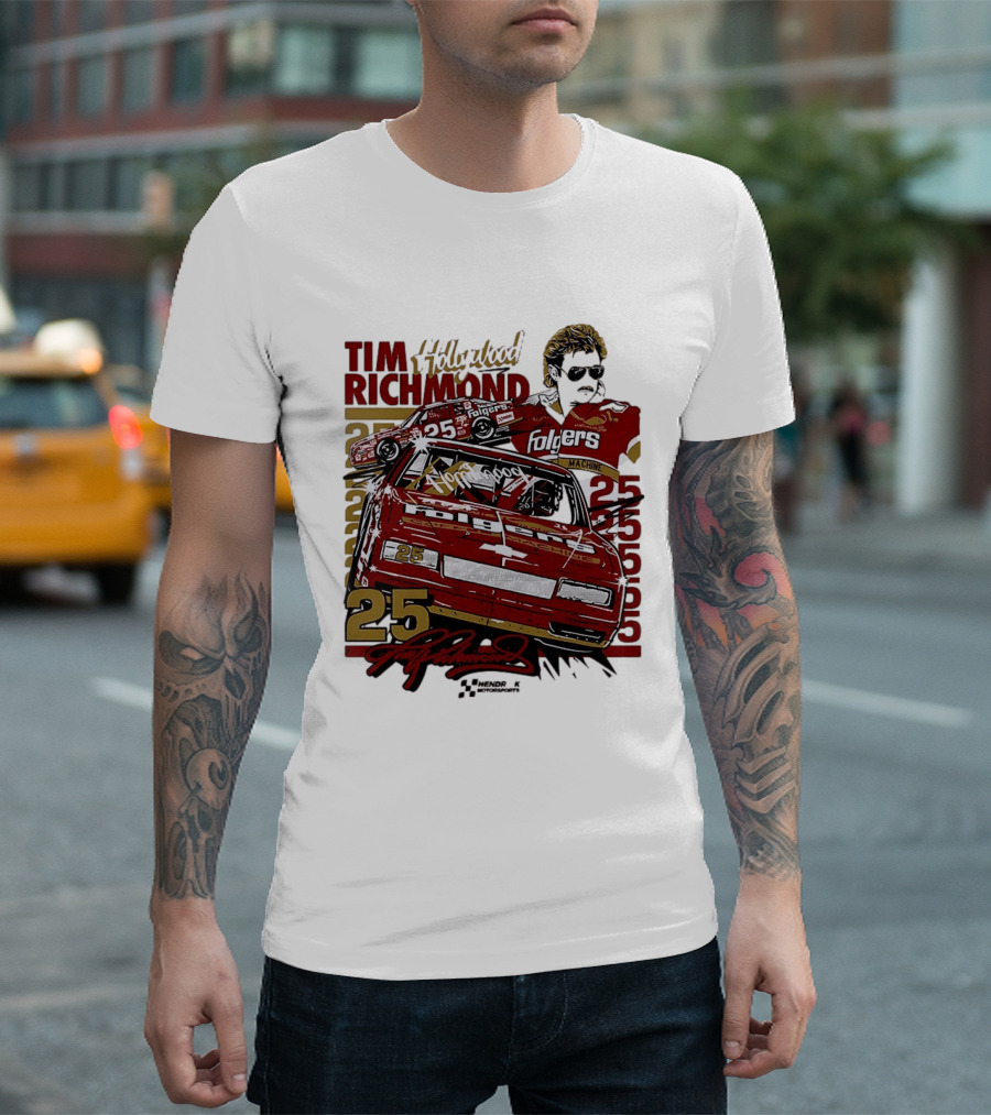 Tim Richmond Hollywood 25 Hendrick Motorsports Folgers NASCAR Racing T-Shirt