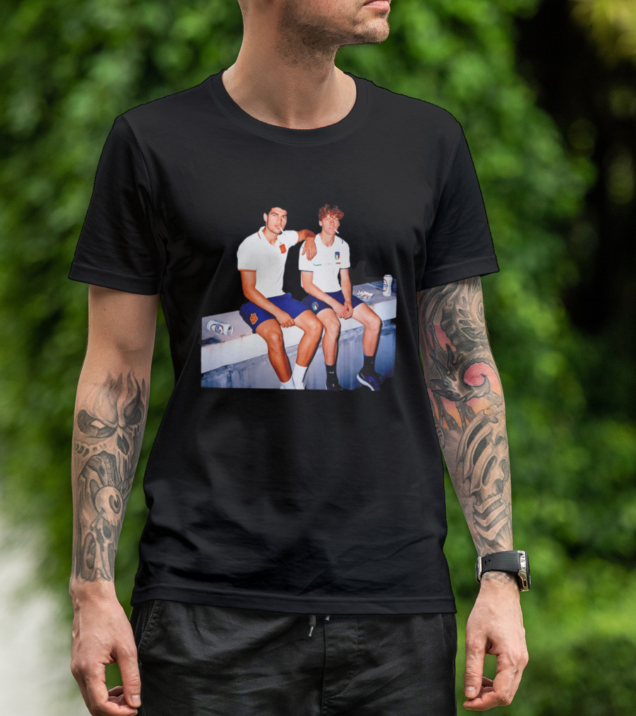 2026 Tennis Spain Italy Carlos Alcaraz Jannik Sinner Smoking T-Shirt