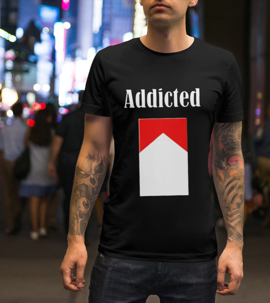 Addicted Cigarette Pack Minimalist Marlboro T-Shirt