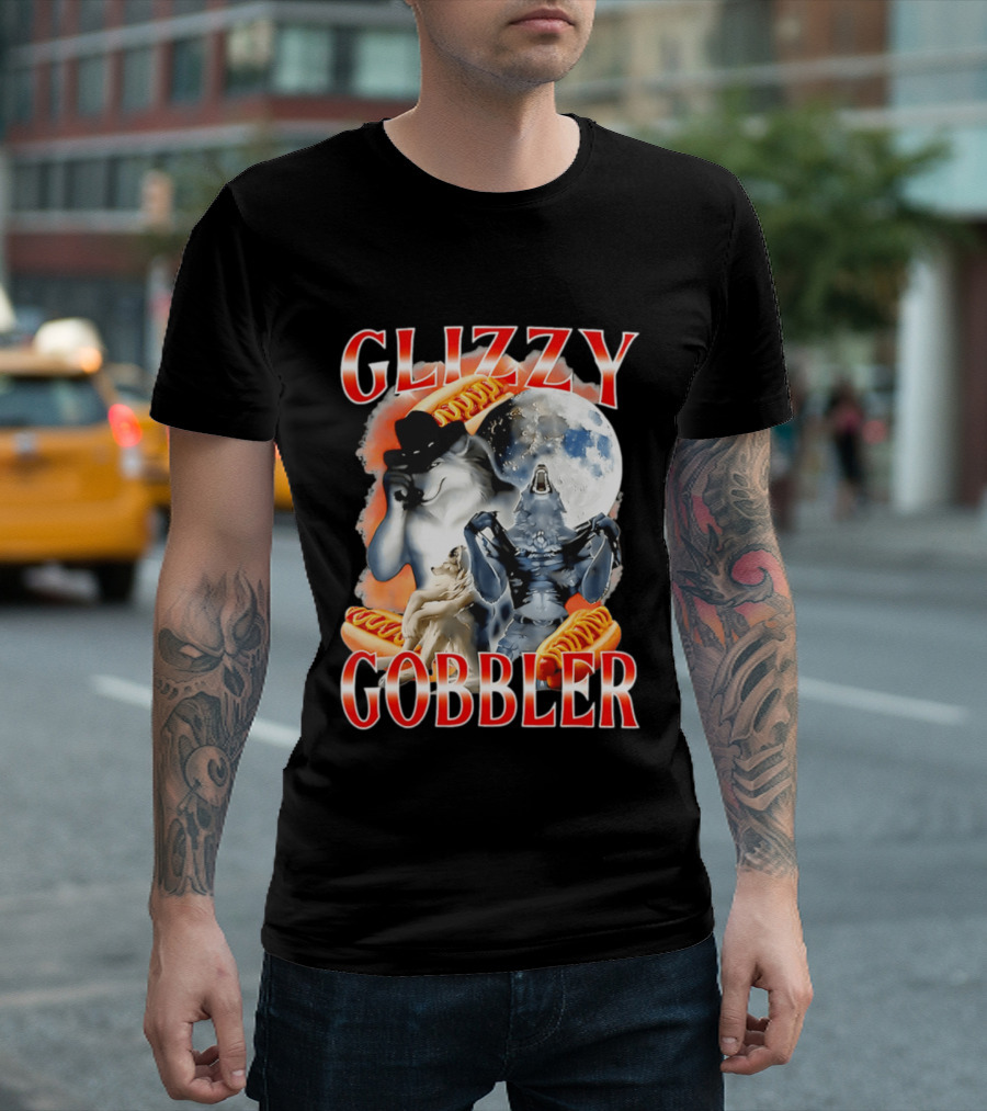 Glizzy Gobbler Wolf Moon Hot Dog Meme T-Shirt