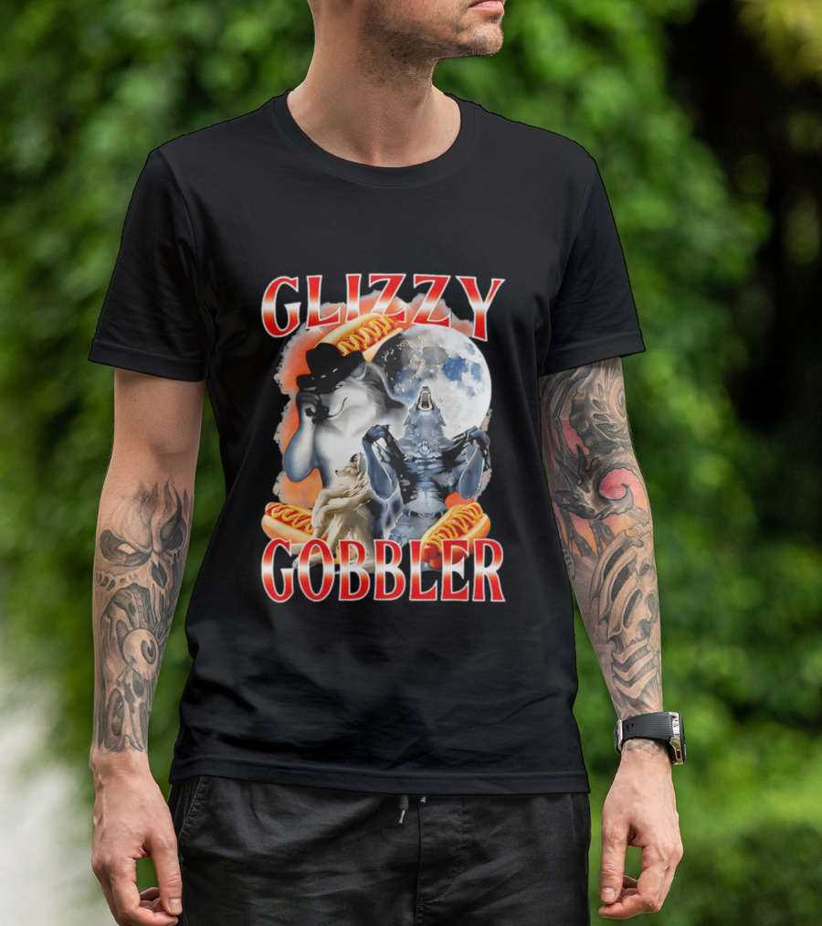 Glizzy Gobbler Wolf Moon Hot Dog Meme T-Shirt