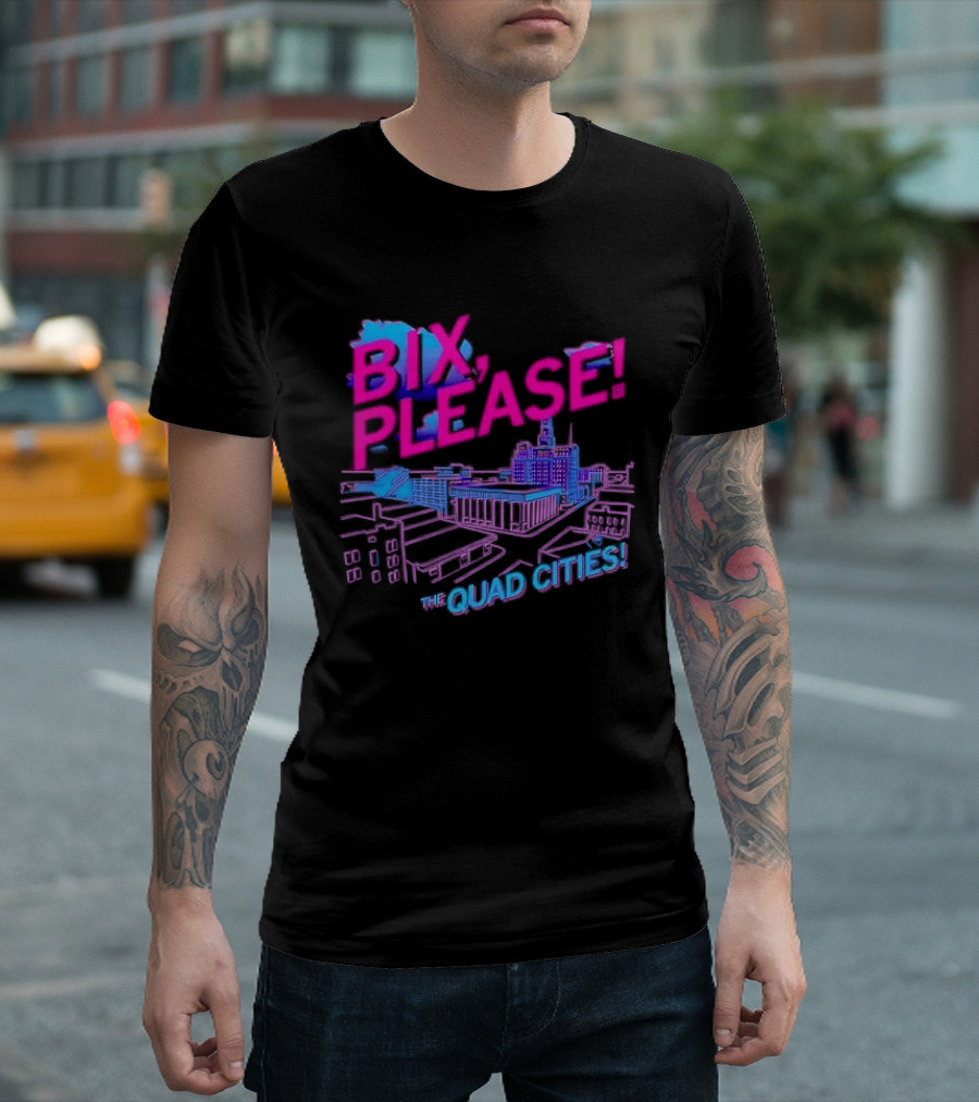Bix Please The Quad Cities Skyline Retro Aesthetic T-Shirt