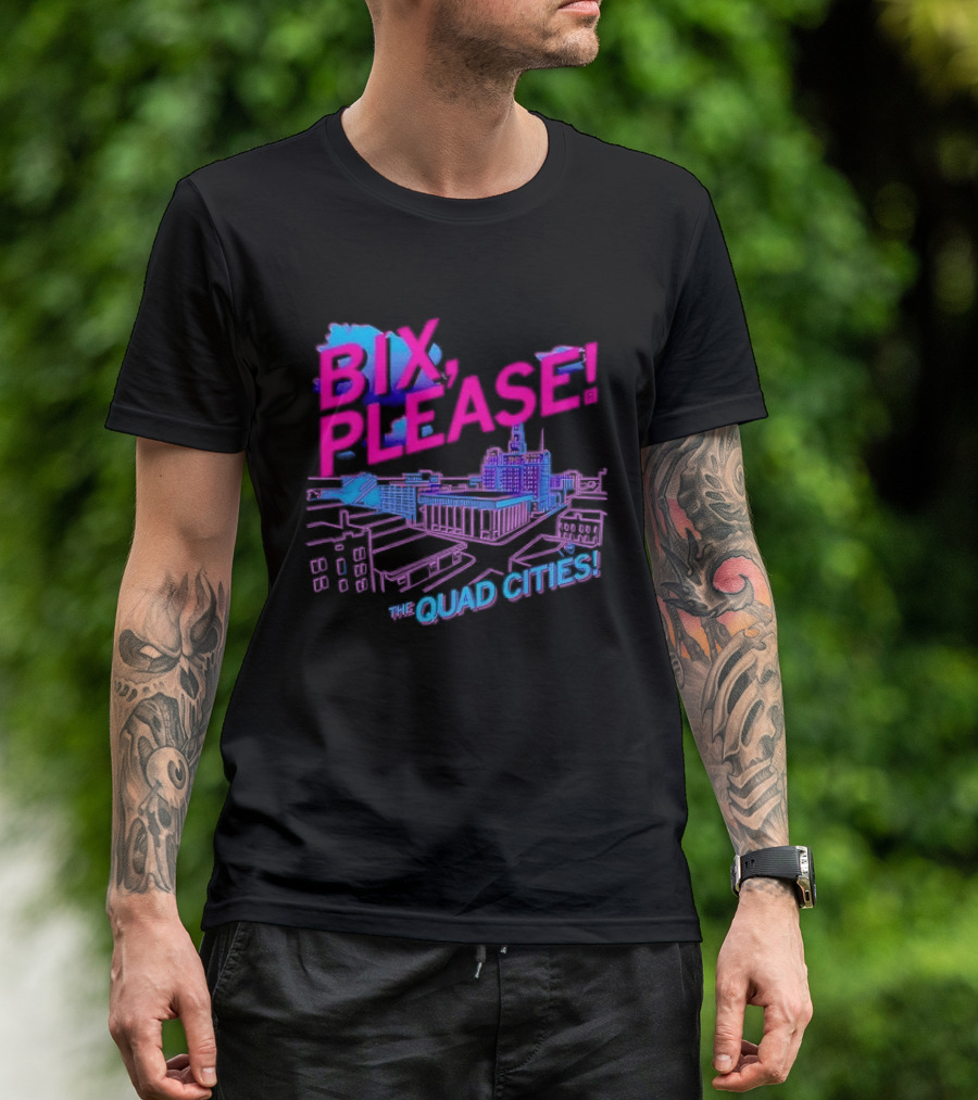 Bix Please The Quad Cities Skyline Retro Aesthetic T-Shirt