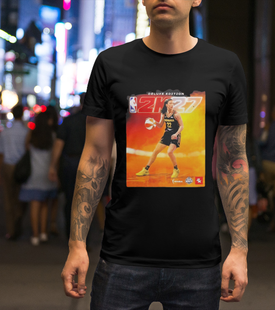 WNBA Caitlin Clark Indiana Fever NBA 2K27 Deluxe Edition Cover Athlete T-Shirt