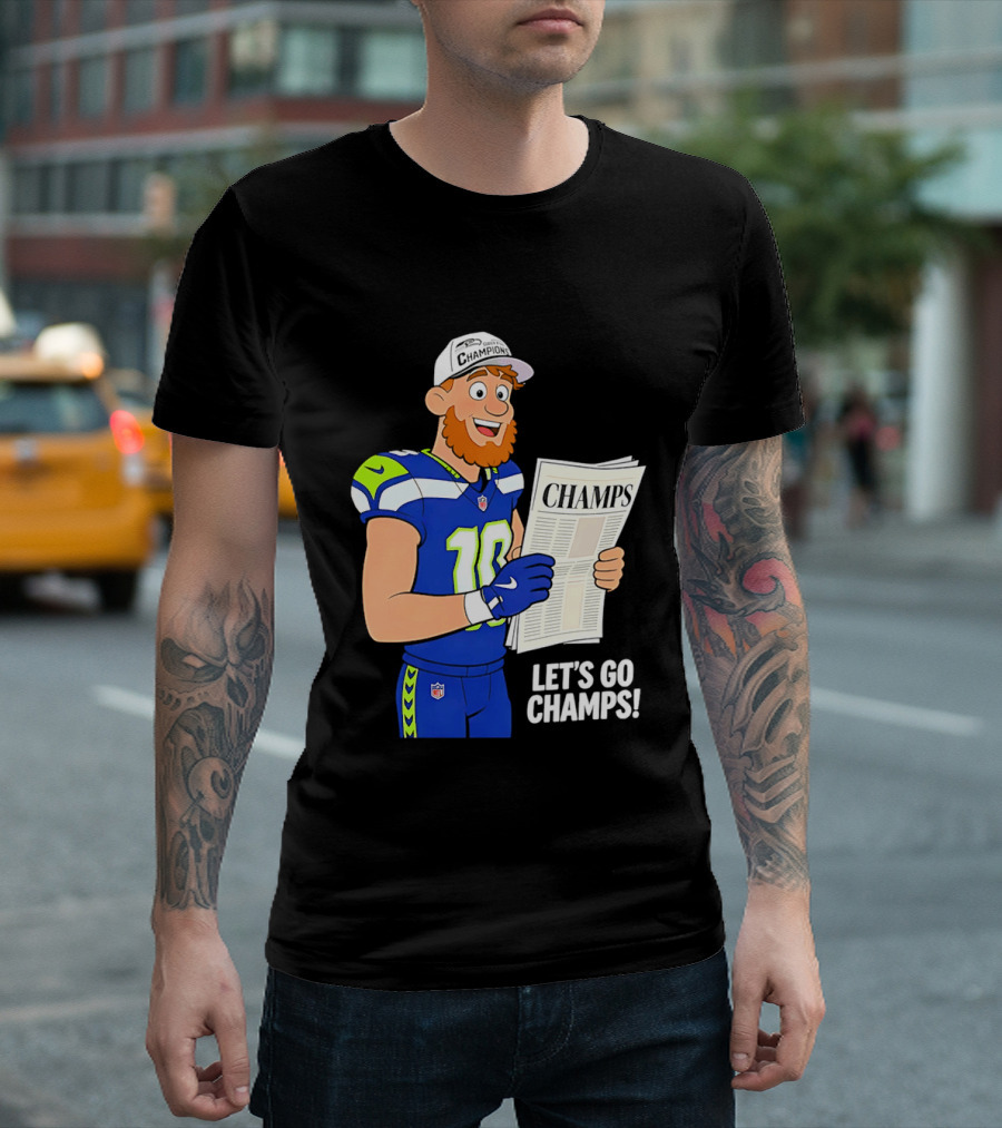 Champs Let's Go Champs Seattle Seahawks Football Fan Celebration T-Shirt