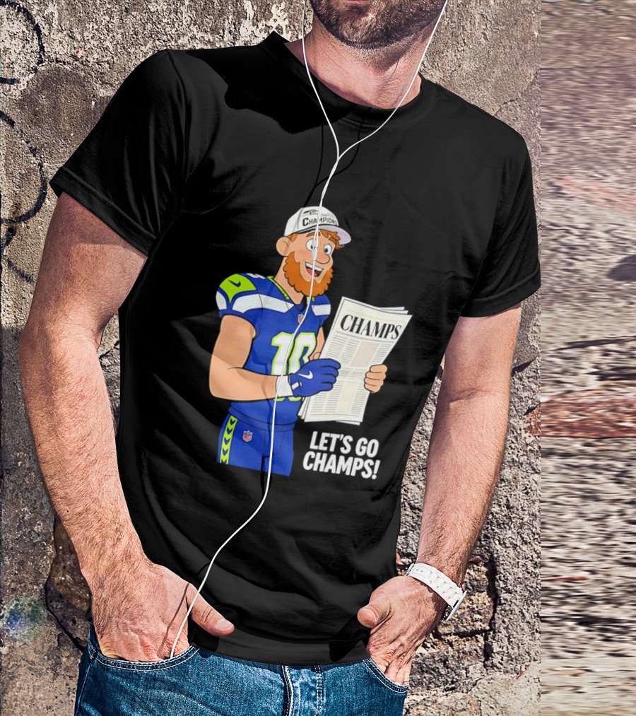 Champs Let's Go Champs Seattle Seahawks Football Fan Celebration T-Shirt