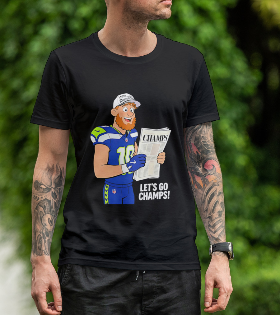 Champs Let's Go Champs Seattle Seahawks Football Fan Celebration T-Shirt