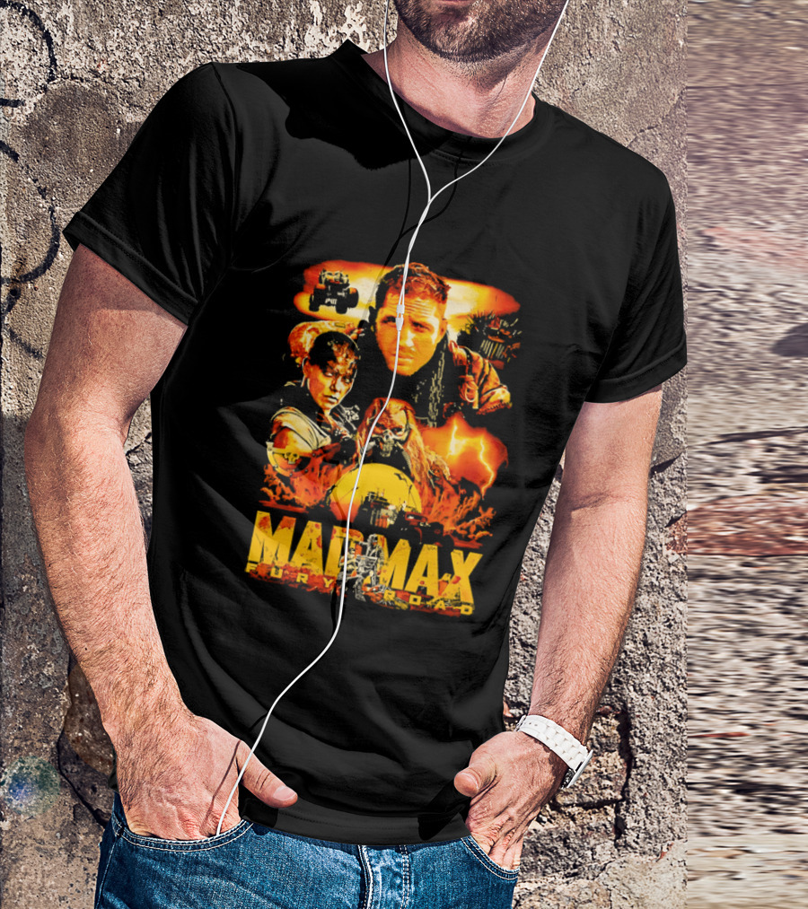 Mad Max Fury Road Characters Illustrated In Bold Orange Tones T-Shirt