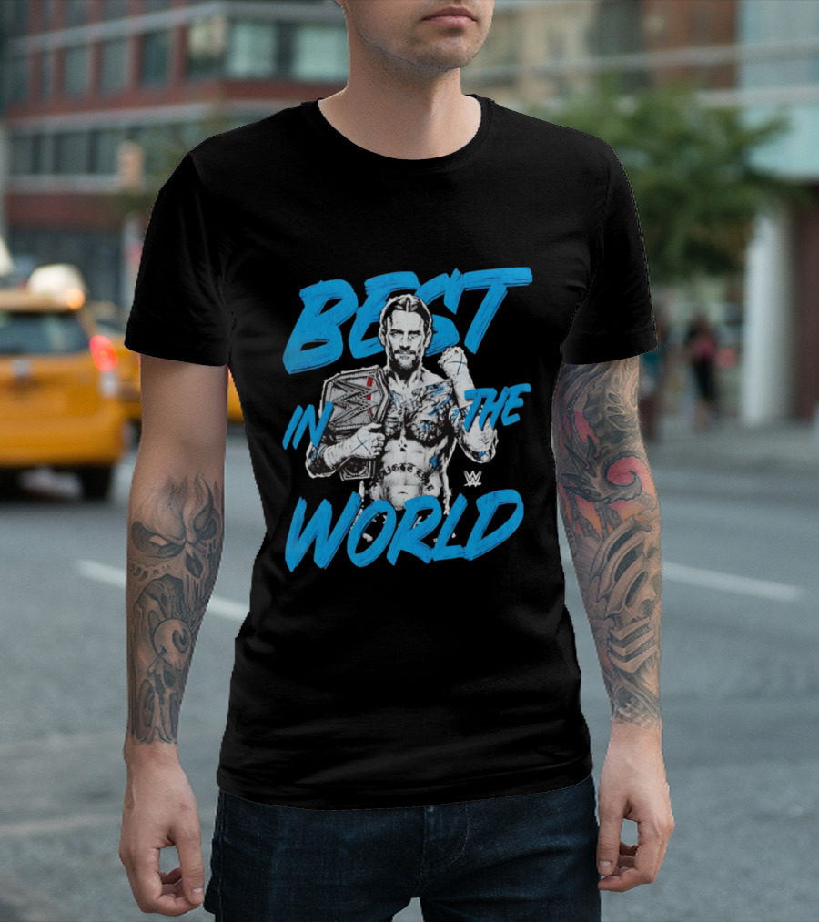 CM Punk Best In The World WWE Champion Sketch T-Shirt