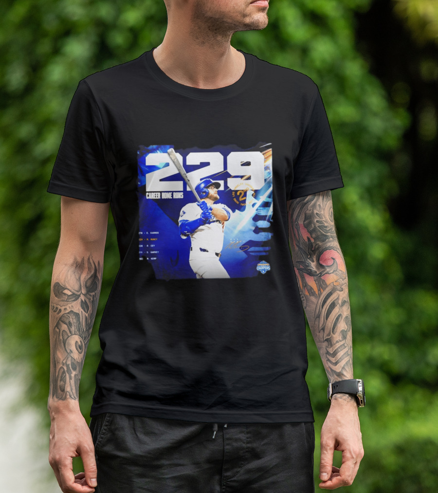 Max Muncy Los Angeles Dodgers 229 Career Home Runs Celebration MLB Champions T-Shirt