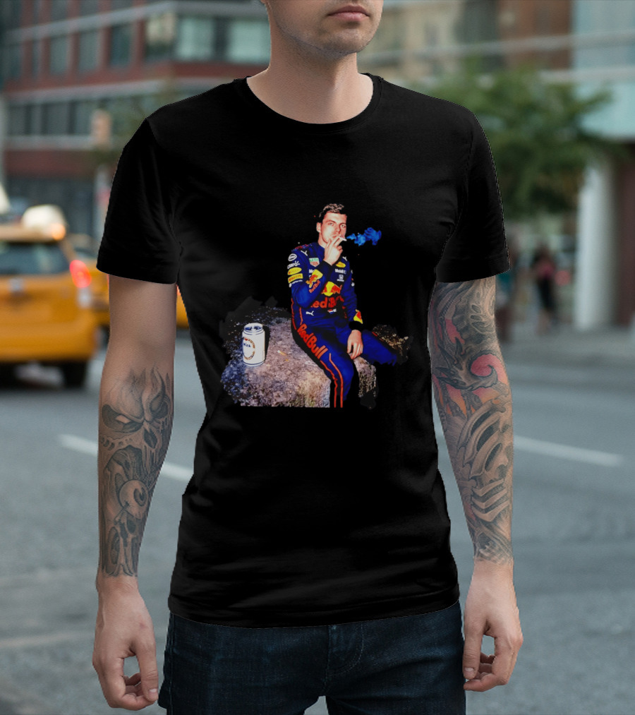 Max Verstappen Red Bull Racing Formula 1 Driver Smoking Racing Suit T-Shirt