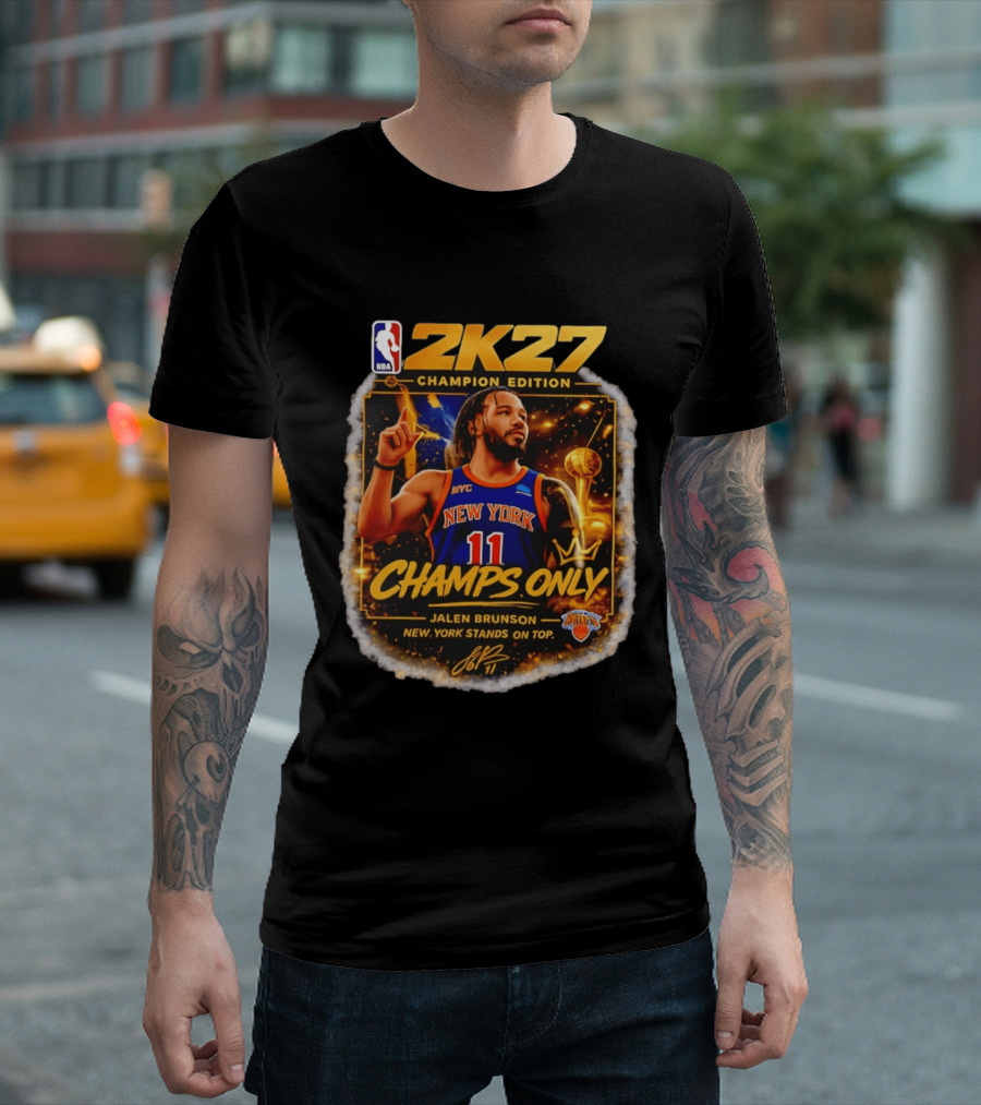NBA 2K27 Champion Edition Jalen Brunson New York Knicks Champs Only T-Shirt