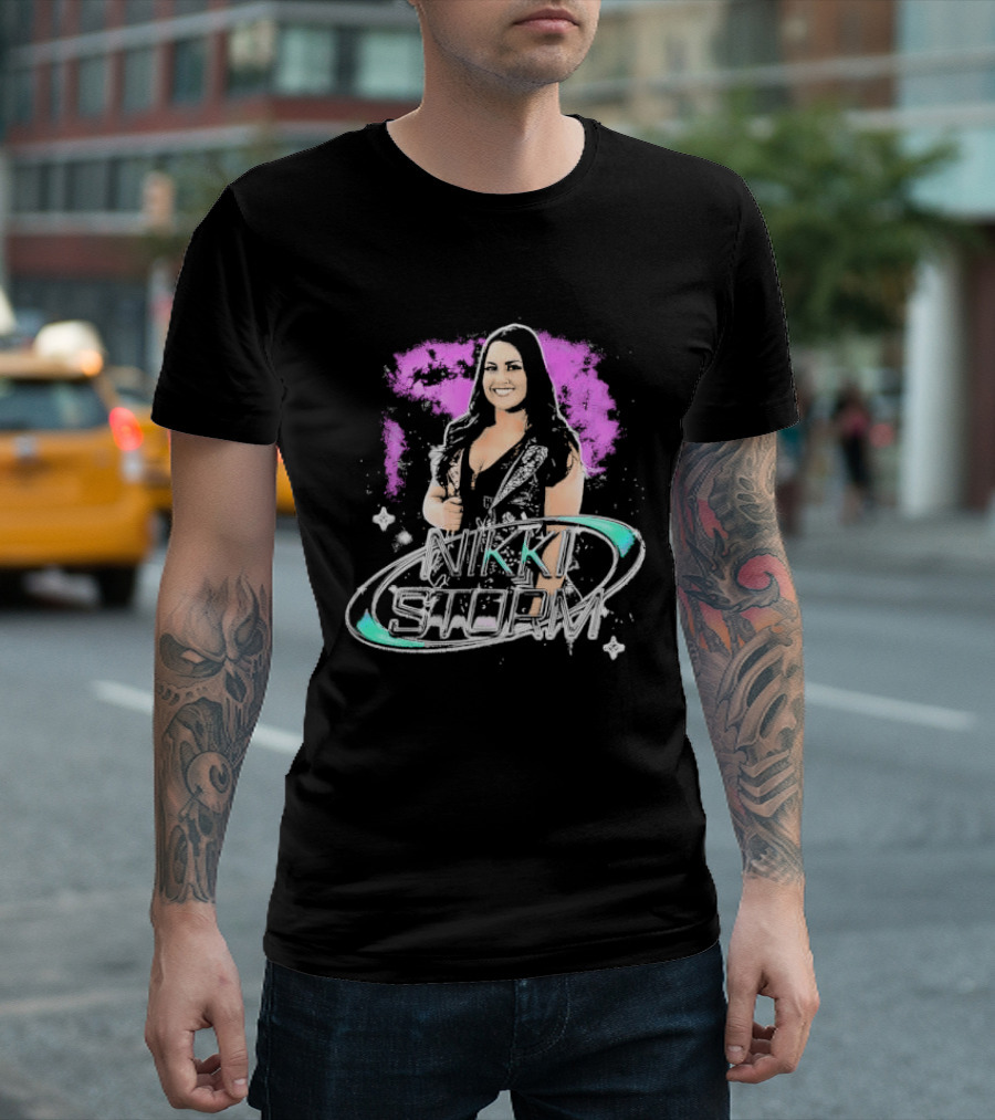 Nikki Storm Featuring Professional Wrestler Nikki Storm Vibrant Splash T-Shirt