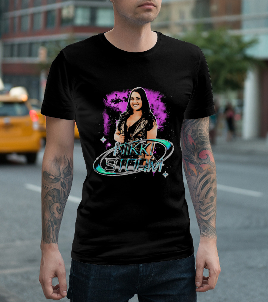 Nikki Storm Wrestling Pink And Teal Comic T-Shirt