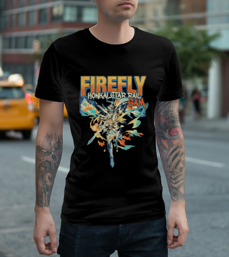 Firefly Honkai Star Rail Sam Explosive Art Style And Dynamic Characters T-Shirt