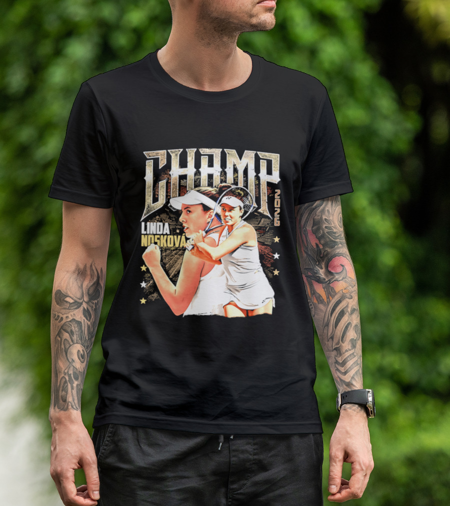 Linda Noskova Wimbledon 2026 Champ Bold Tennis Celebration T-Shirt