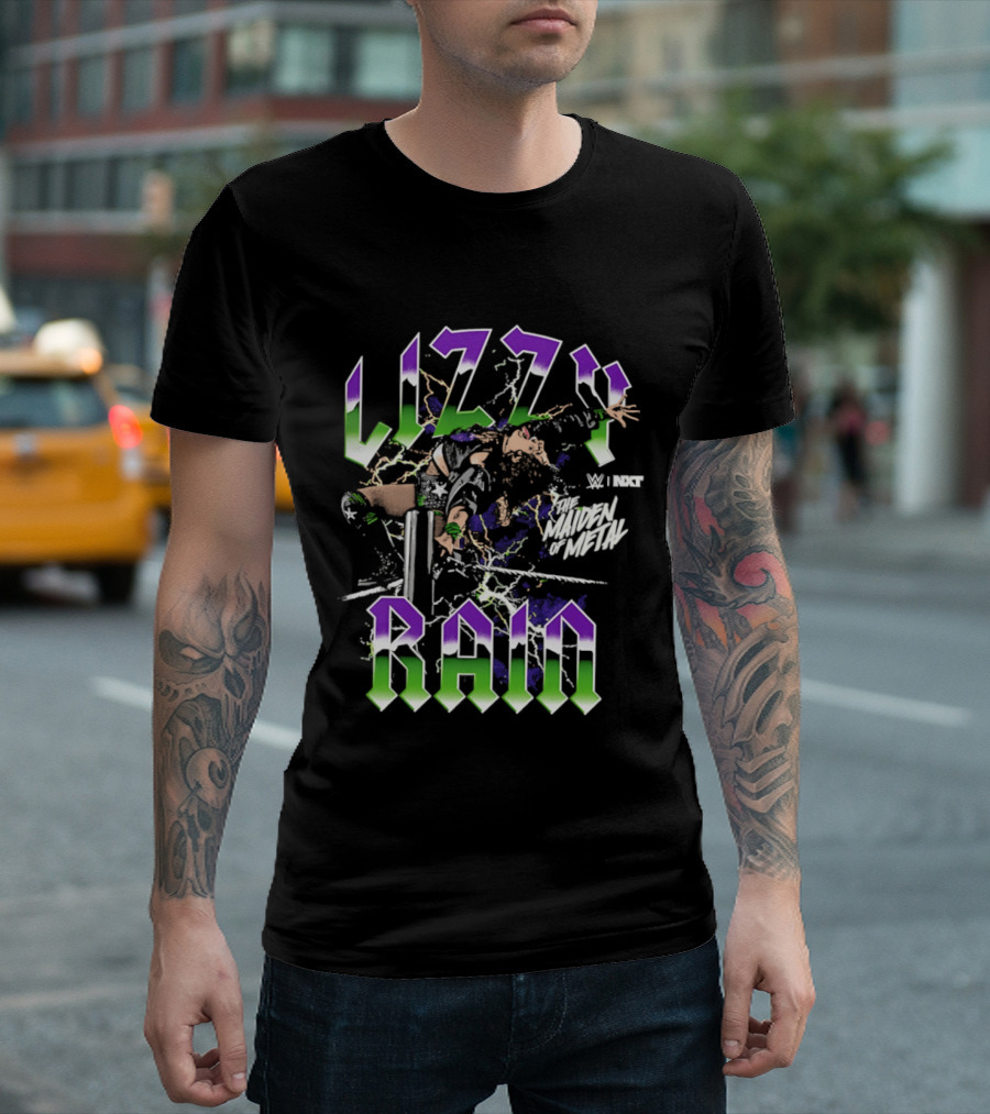Lizzy Rain NXT The Maiden Of Metal WWE Floral Power T-Shirt