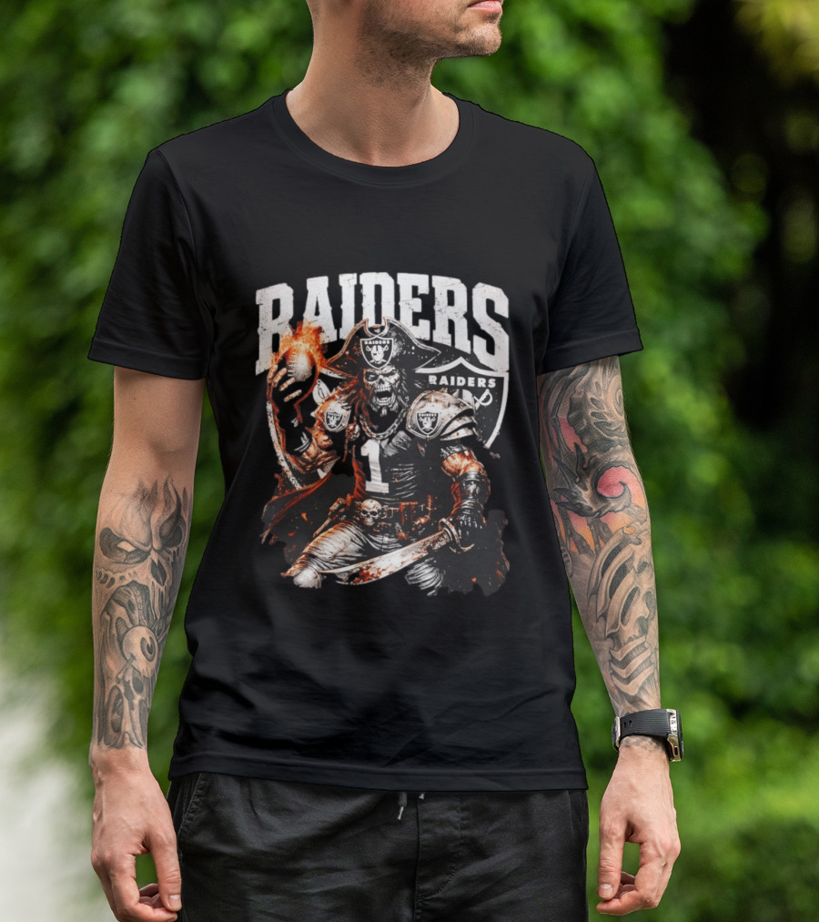 Las Vegas Raiders Skeleton Pirate Football 2026 T-Shirt
