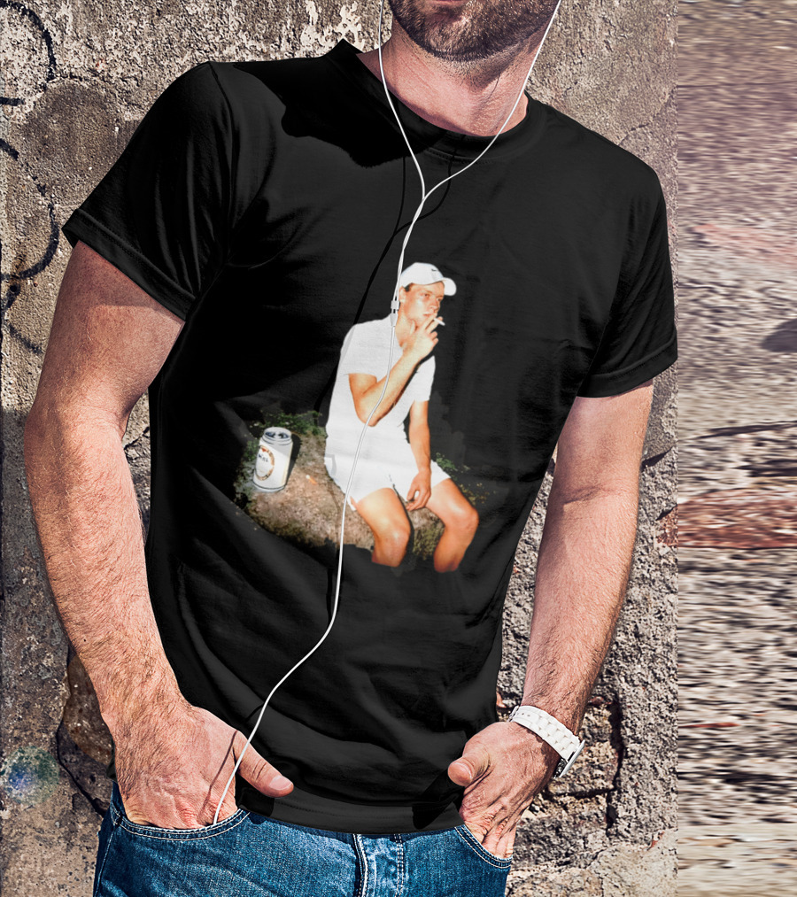 Wimbledon 2026 Men's Singles Italy Jannik Sinner Smoking With Beer T-Shirt