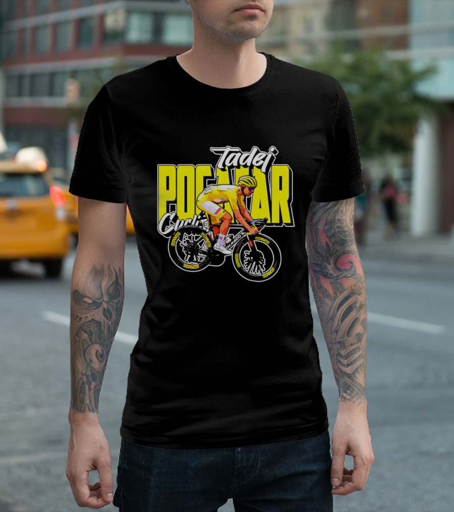 Tadej Pogacar Cycling Yellow Jersey Race Champion T-Shirt