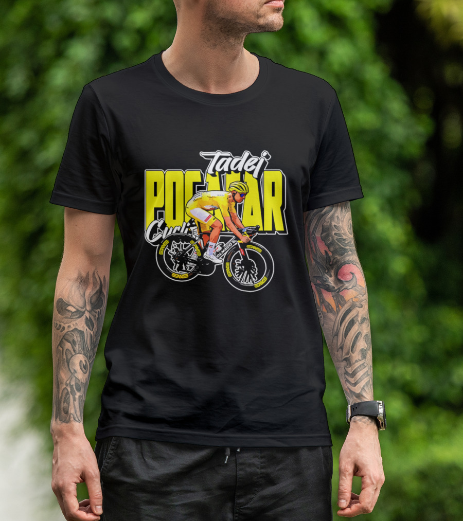 Tadej Pogacar Cycling Yellow Jersey Race Champion T-Shirt