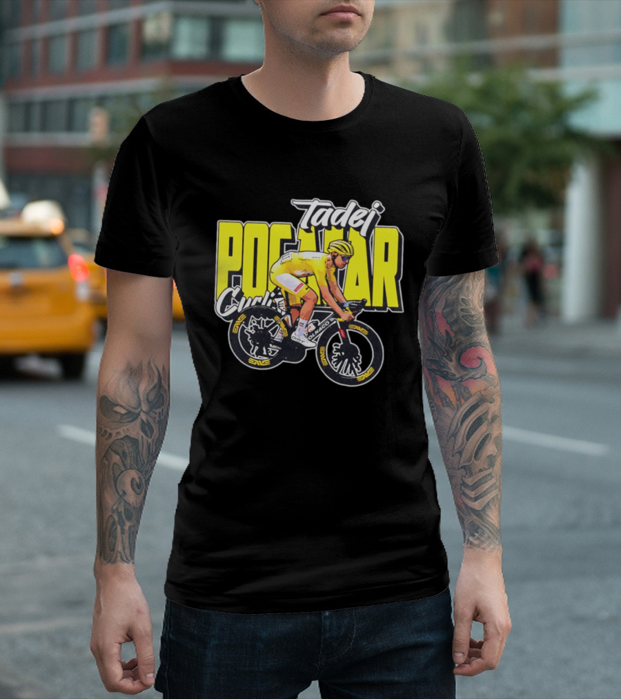 Tadej Pogačar Cyclist Colnago Yellow Jersey T-Shirt