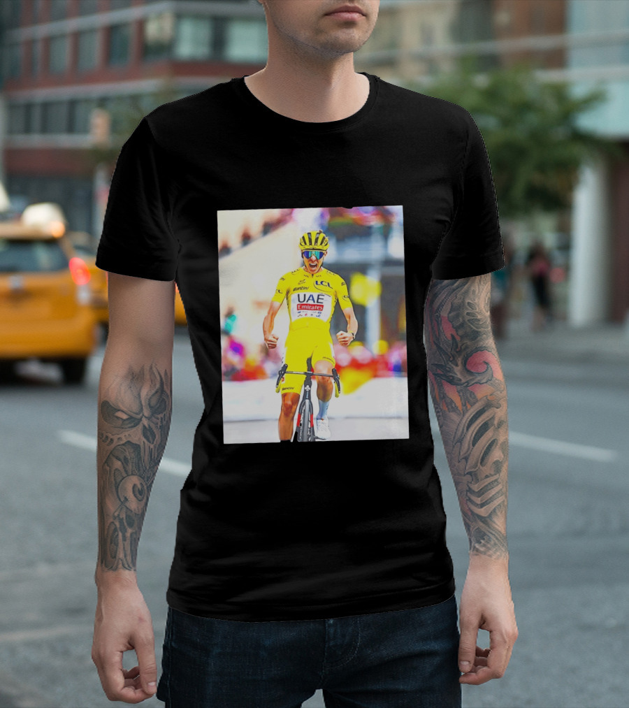 Tadej Pogačar UAE Team Emirates Tour De France Victory Moment T-Shirt