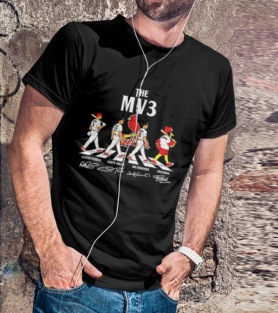 The MV3 Albert Pujols Scott Rolen Jim Edmonds St. Louis Cardinals Abbey Road Fredbird T-Shirt